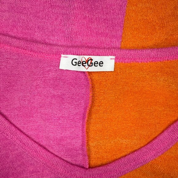 GeeGee Pink & Orange Tunic Sweater | NWOT - Picture 3 of 3